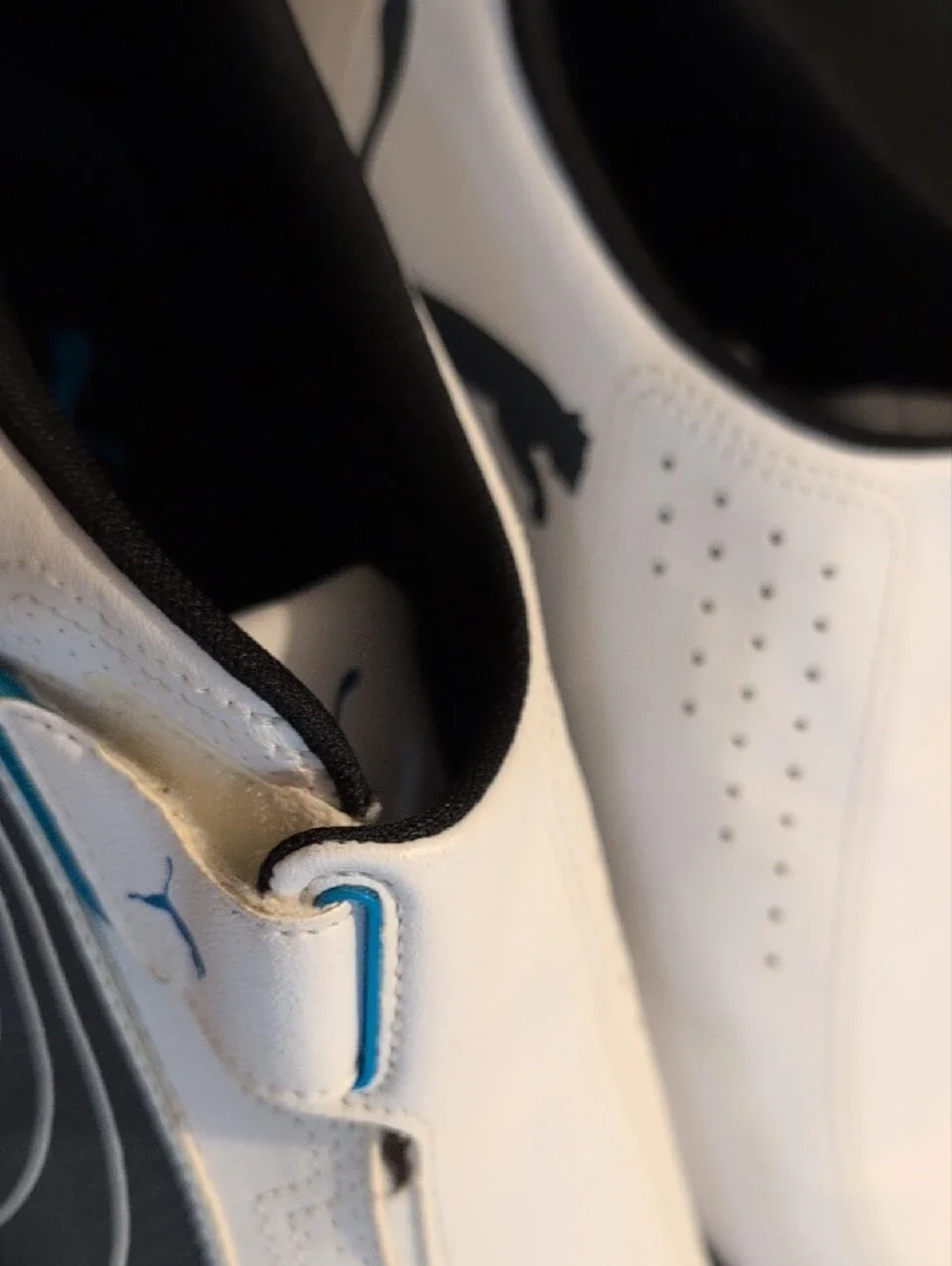 Puma Men’s White, Black and Blue Athletic Sneakers
